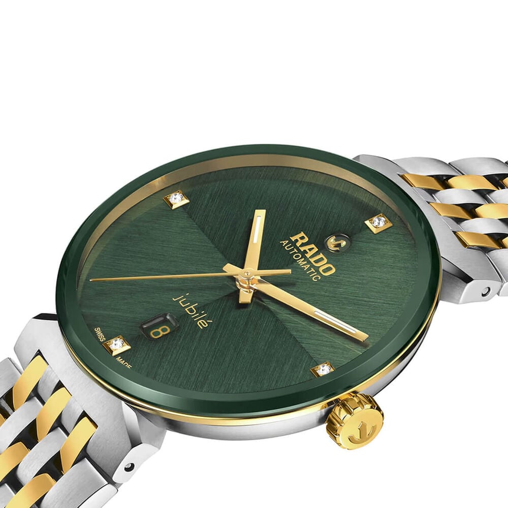 Rado Florence Automatic 39mm Green Dial Yellow Gold PVD Steel Bracelet Watch