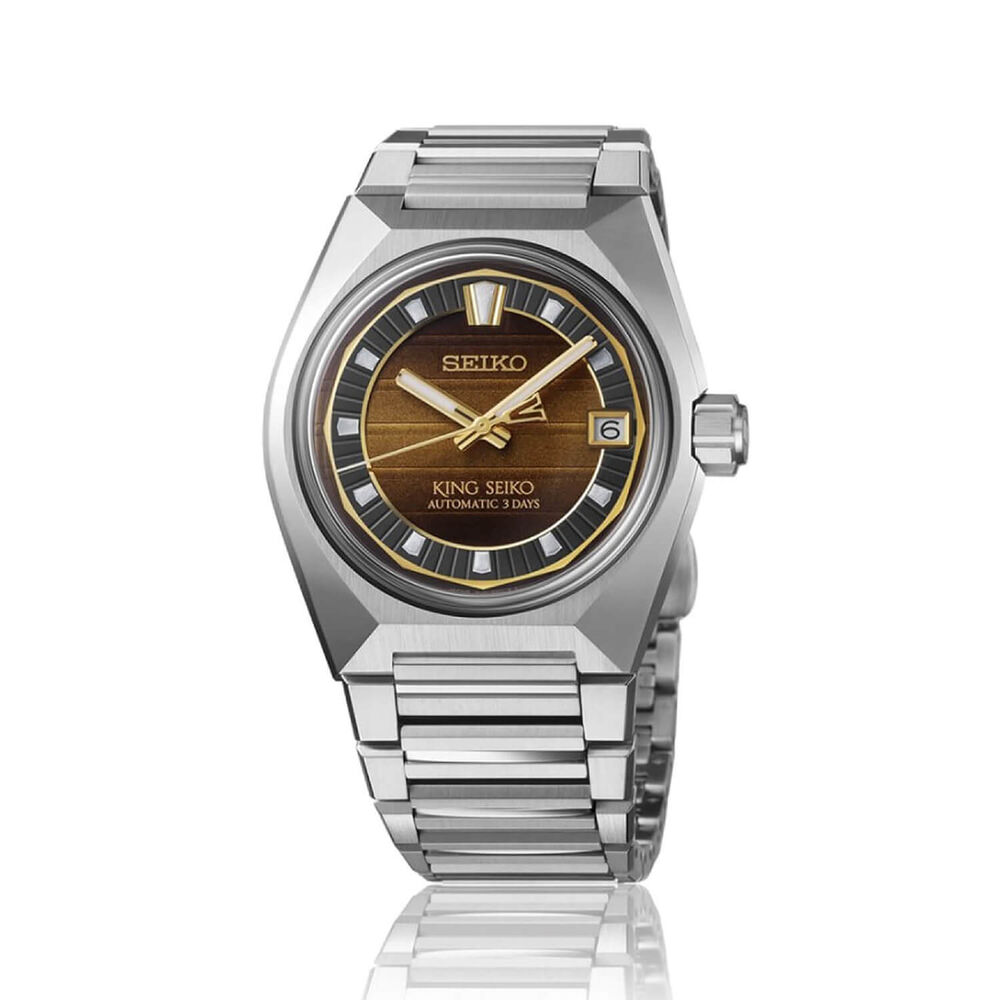 Seiko King Seiko VANAC 'Tokyo Horizon' Limited Edition 41mm Gold Dial Steel Bracelet Watch image number 5