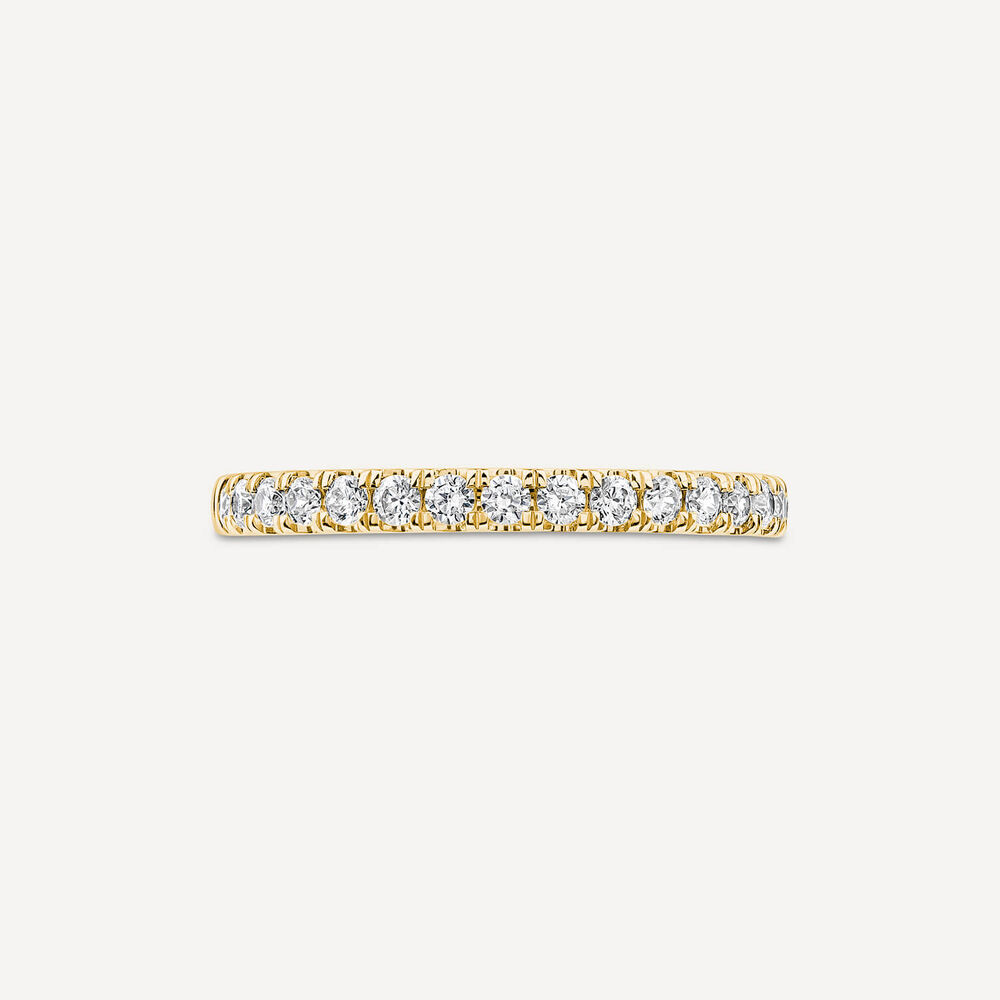 9ct Yellow Gold 2mm 0.25ct Diamond Split Claw Wedding Ring- (Special Order) image number 1