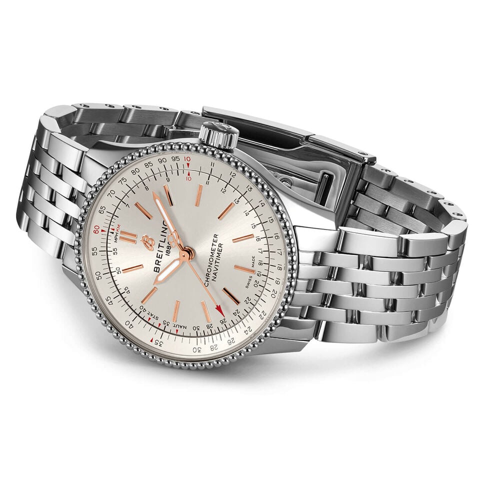 Pre-Owned Breitling Navitimer Automatic 35mm Silver Dial Steel Watch image number 5