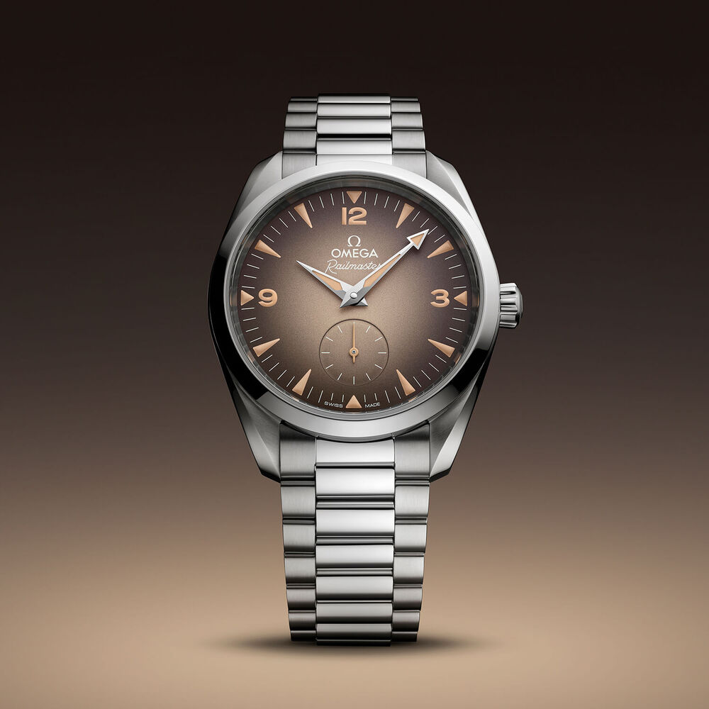 OMEGA Seamaster Railmaster 38mm Brown Dial Steel Bracelet Watch image number 3