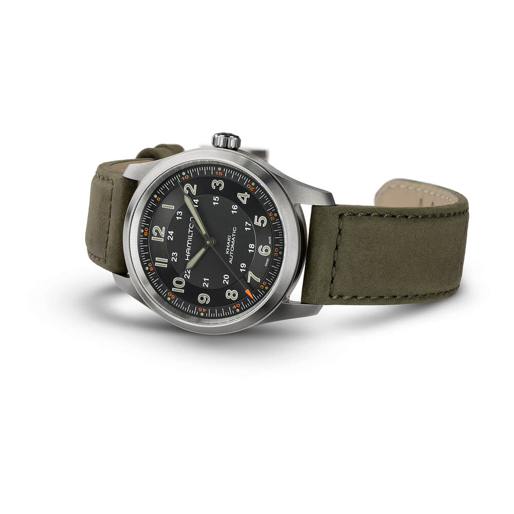 Hamilton Khaki Field 38mm Black Dial Titanium Case Watch image number 1