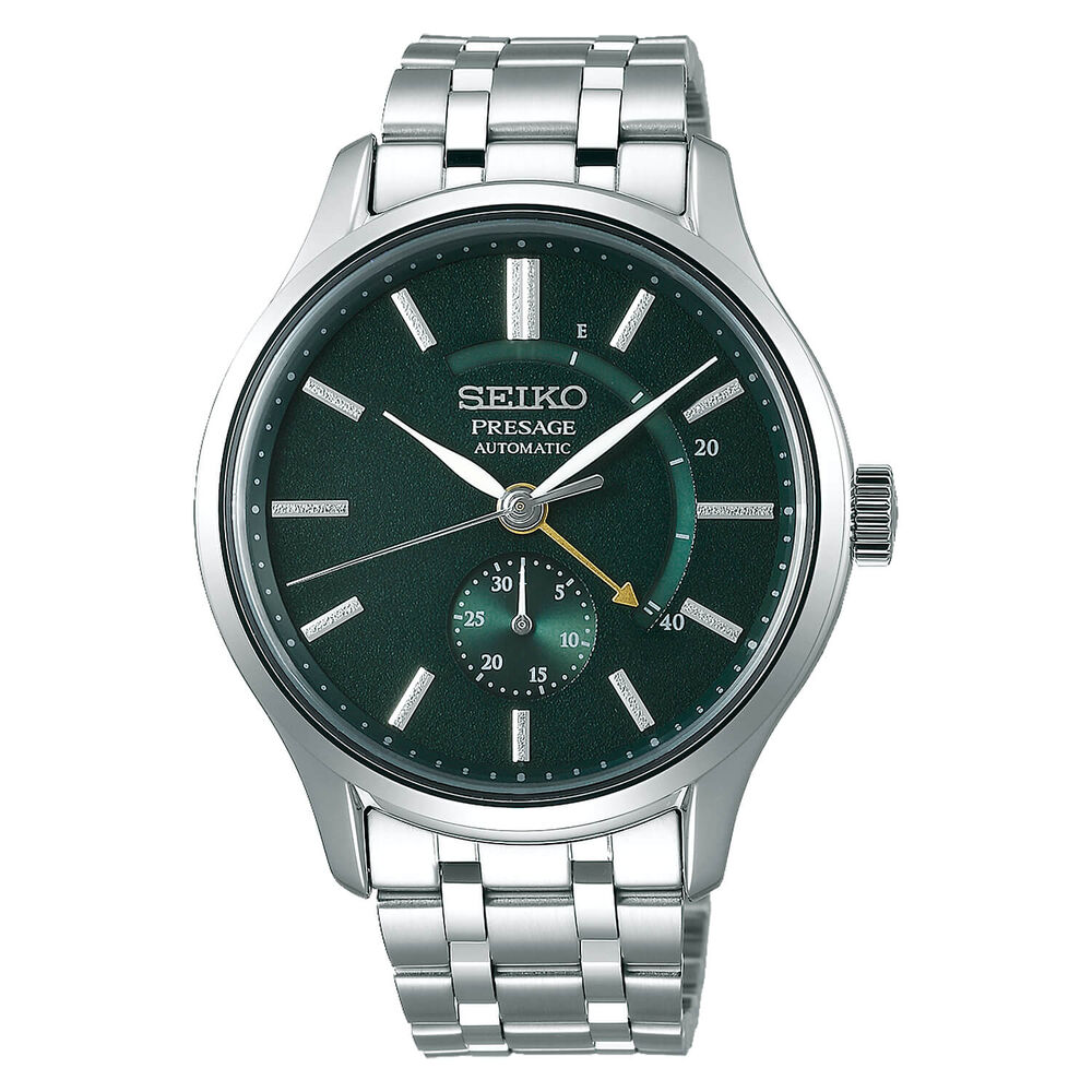 Seiko Presage Zen Garden 42mm Green Dial Steel Case Bracelet Watch