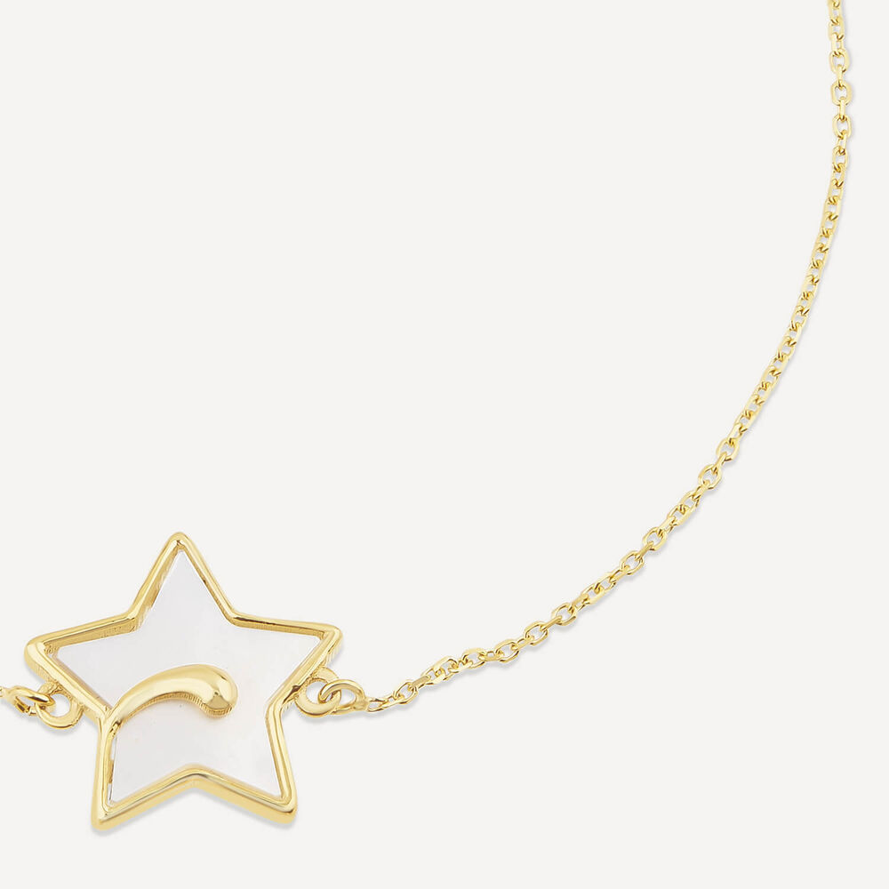 9ct Yellow Gold Mother of Pearl Star Bracelet image number 1