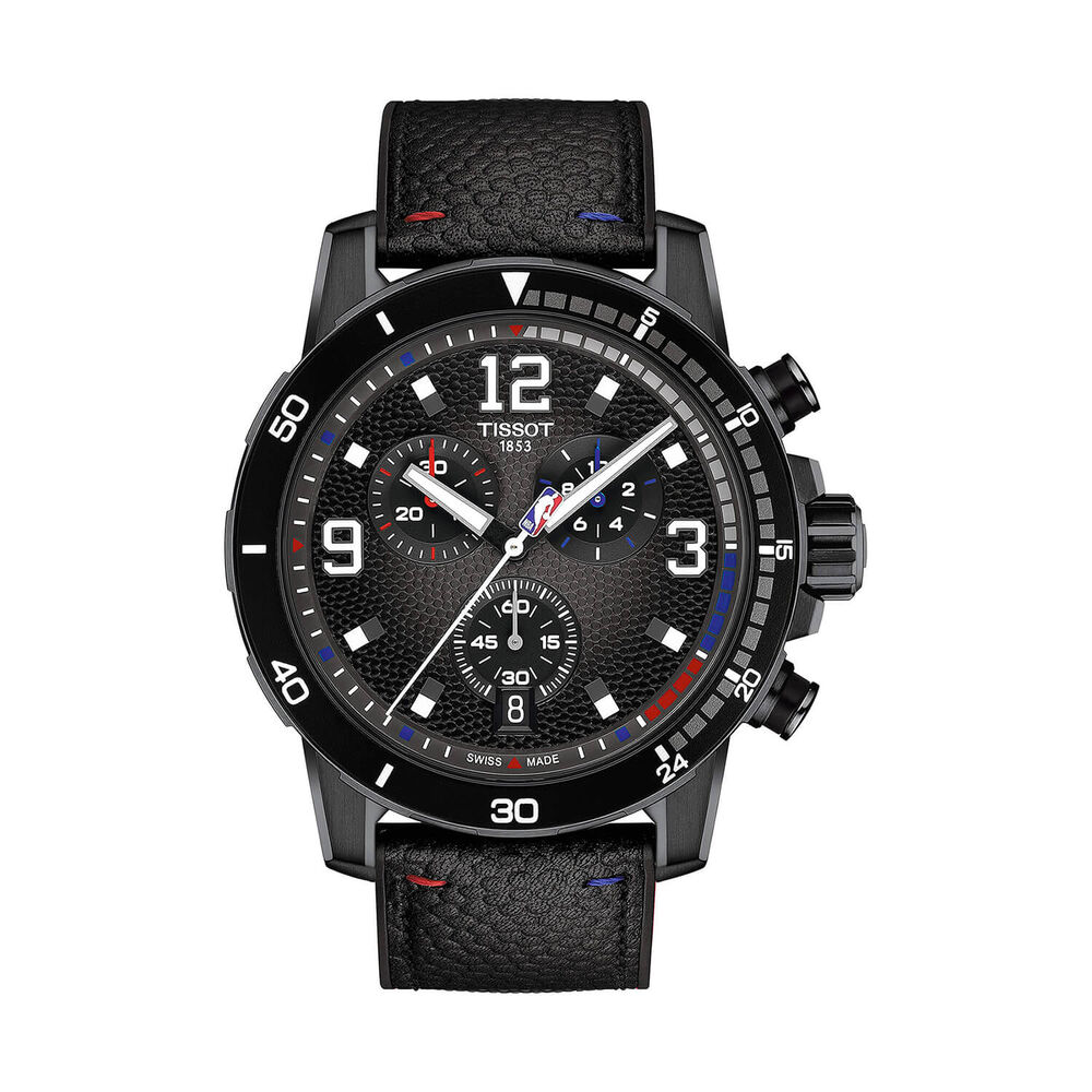 Tissot Supersport NBA Special Edition 45.5mm Black Dial Leather Strap Watch image number 0