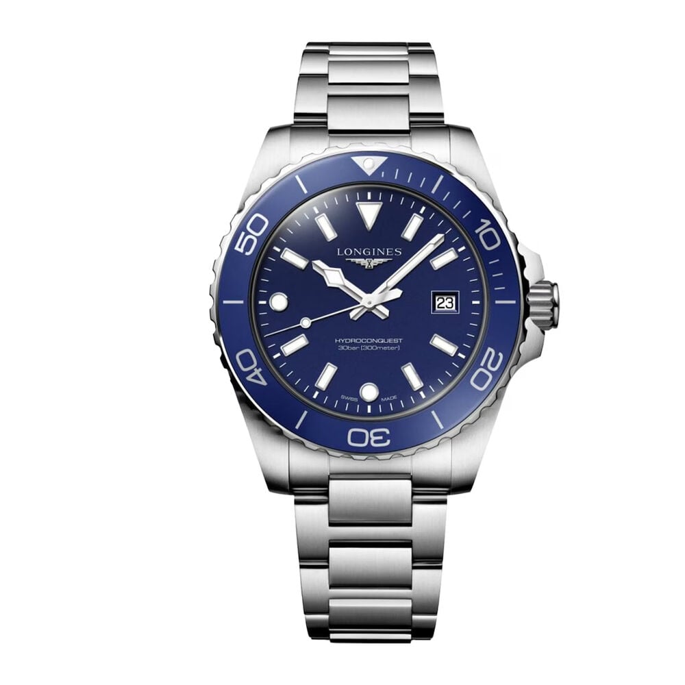 Longines HydroConquest 42mm Blue Dial & Bezel Steel Bracelet Watch