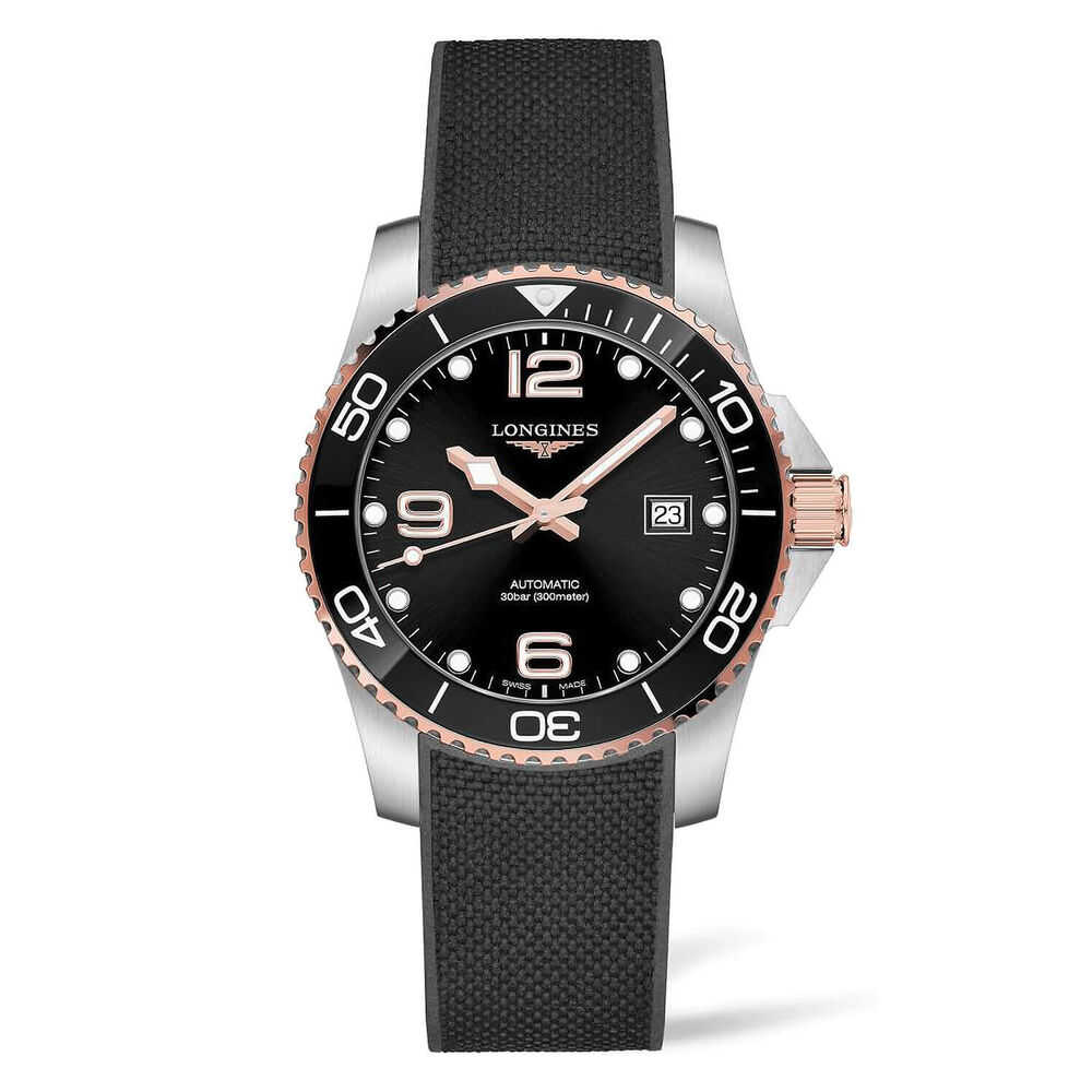 Longines Diving HydroConquest 41mm Black Steel Case Black Rubber Watch