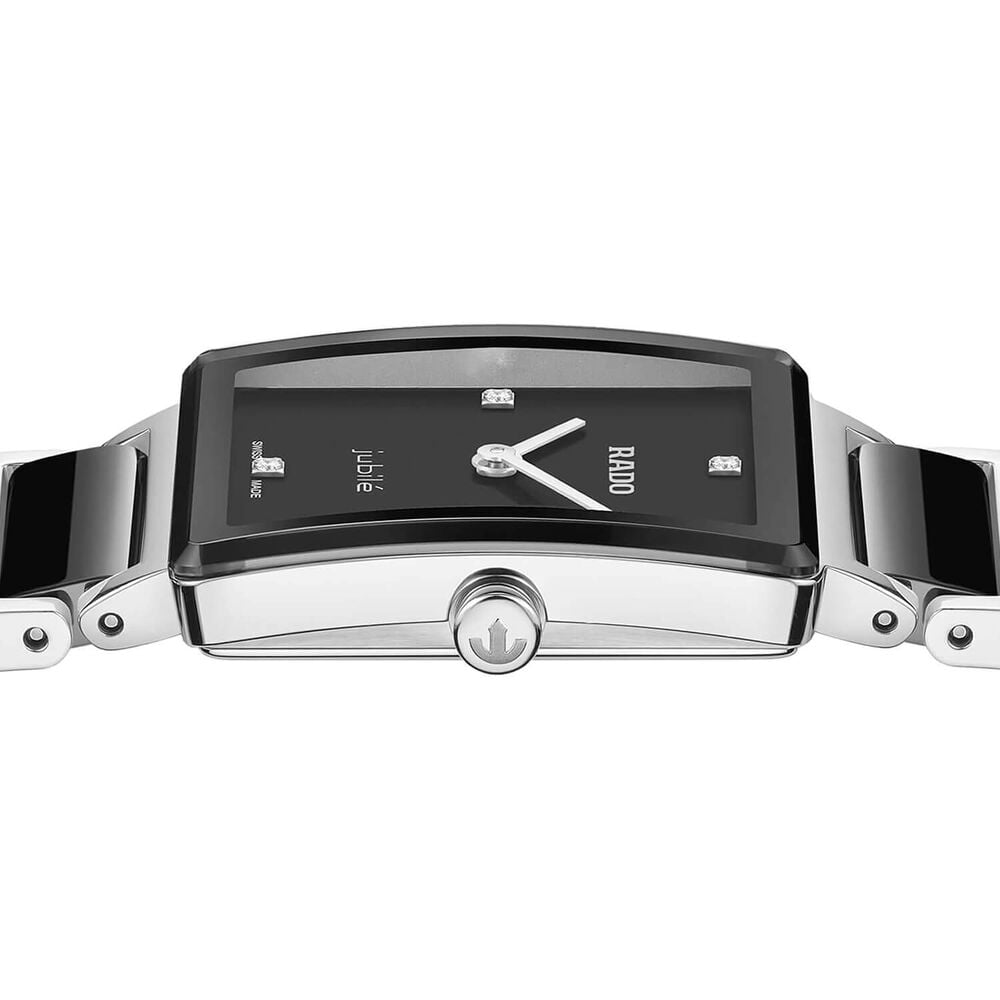 Rado Integral Diamonds 23mm Black Dial Diamond Dots Steel & Ceramic Bracelet Watch image number 2