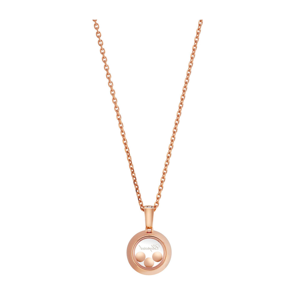 Chopard 18ct Rose Gold Happy Diamond Icon Round Pendant image number 1