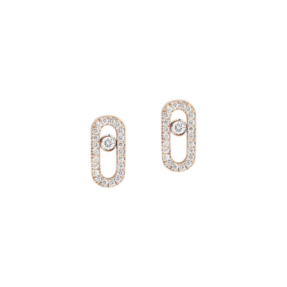Messika Move Uno 18ct Rose Gold 0.18ct Diamond Stud Earrings image number 0