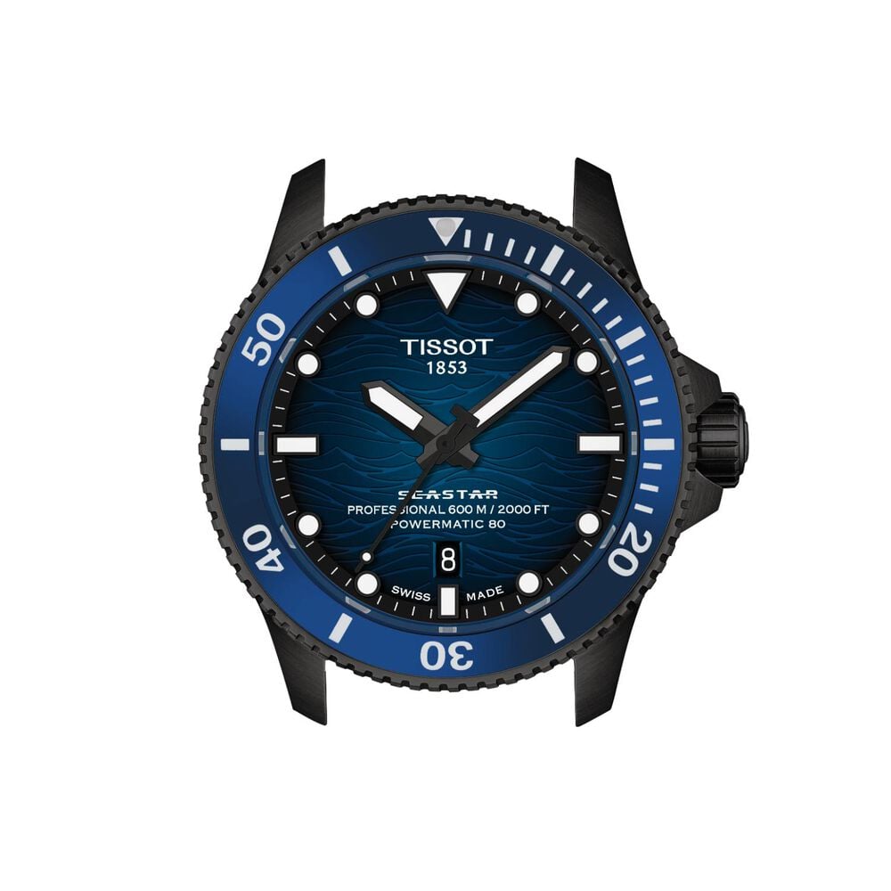 Tissot Seastar 2000 44mm Blue Gradient Dial Blue Bezel & Leather Strap Watch