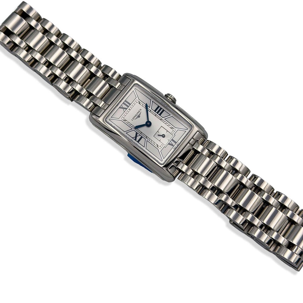 Pre-Owned Longines Elegance DolceVita 23.30x 37mm Silver Dial Blue Detail Bracelet Watch
