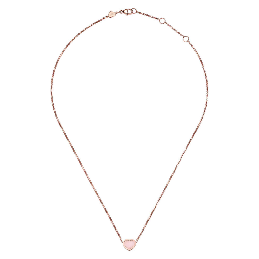 Chopard My Happy Hearts 18ct Rose Gold Pink Opal Necklace