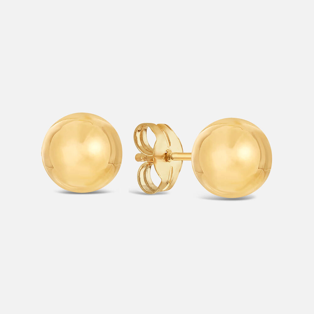 9ct Yellow Gold 8mm Polished Ball Stud Earrings