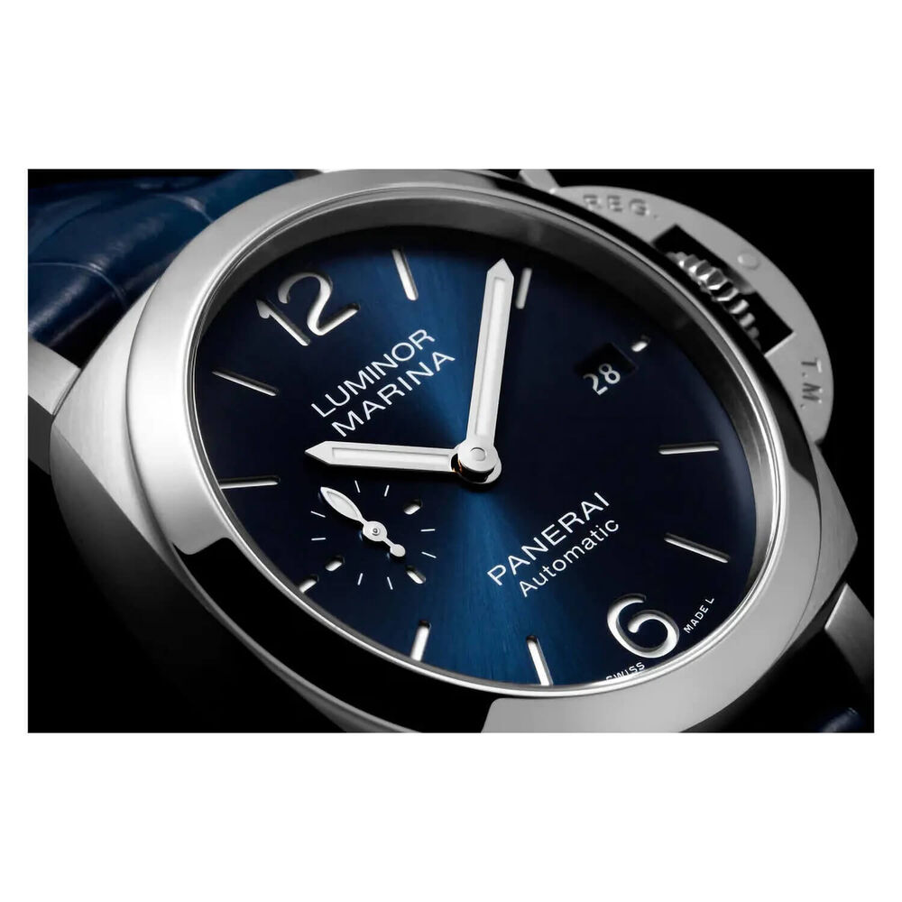 Panerai Luminor 40mm Quaranta Blue Dial Strap Watch image number 5