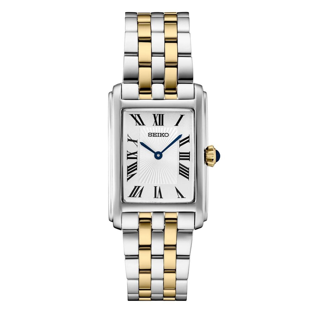 Seiko 22.2x33.1mm White Dial Two Tone Stainless Steel Bracelet Watch