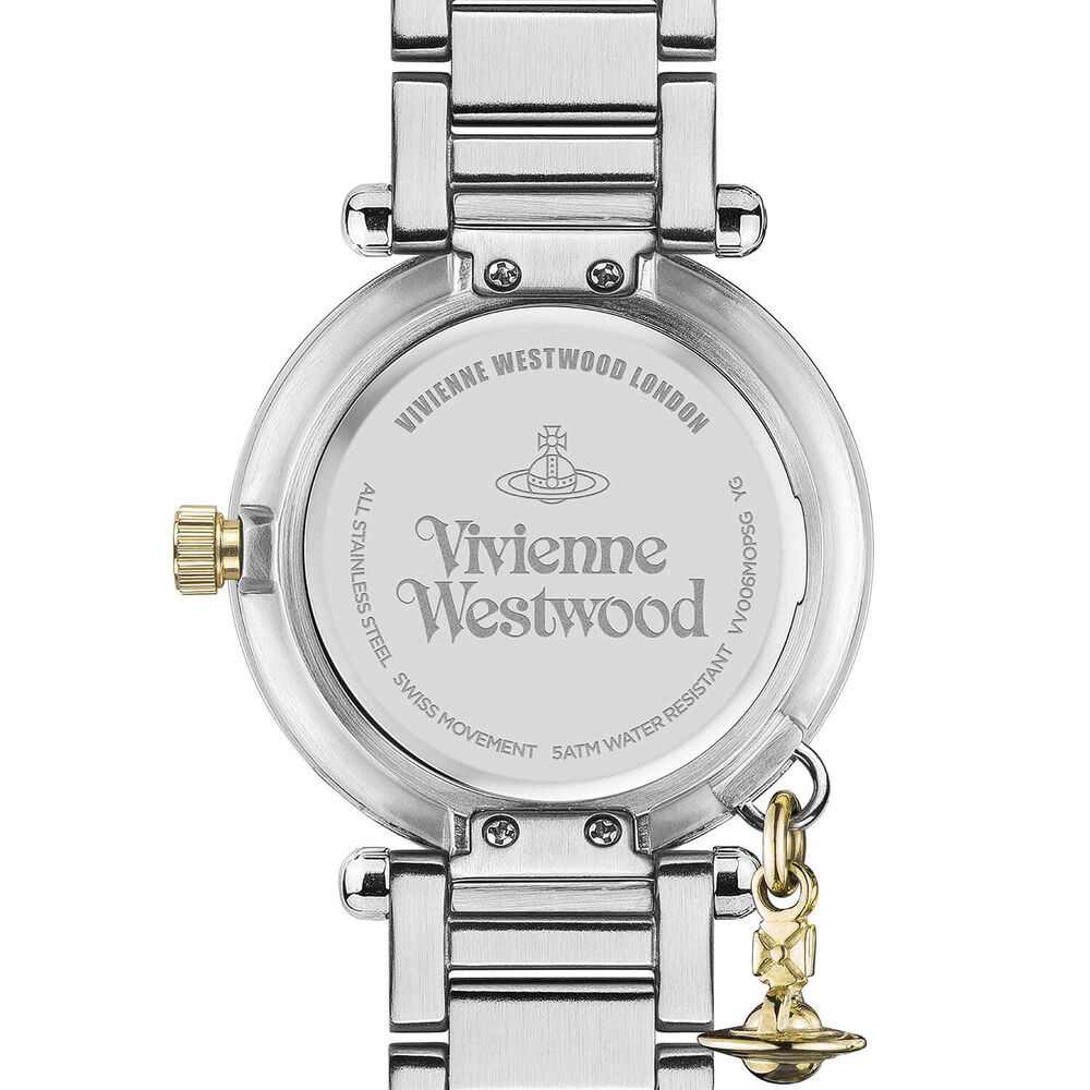 Vivienne Westwood Mother Orb 32mm Mother of Pearl Dial Two Tone Steel Bracelet Watch image number 4