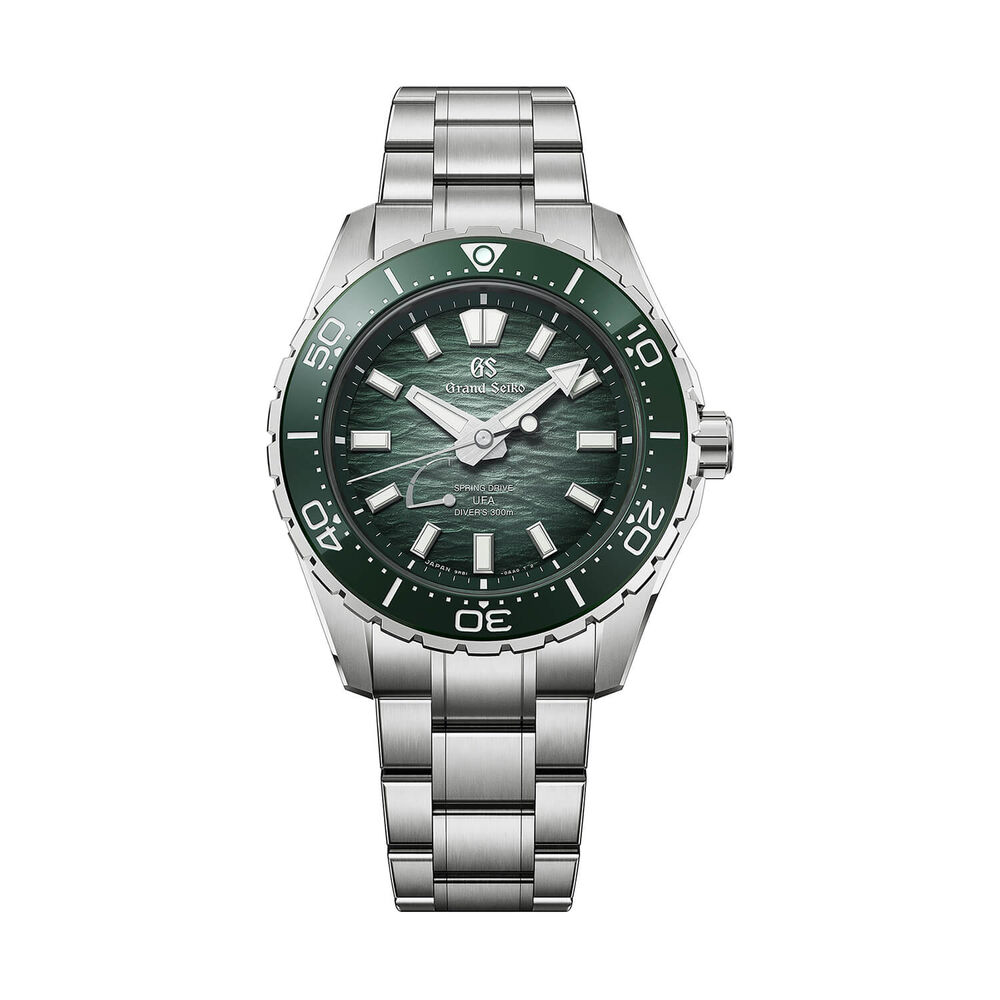 Grand Seiko &lsquo;Ushio&rsquo; Diver Spring Drive UFA 40.84mm Green Dial Titanium Bracelet Watch
