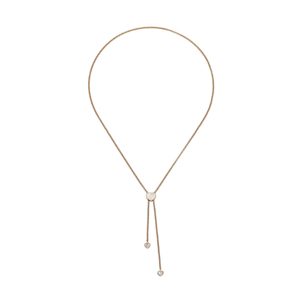 Chopard Happy Hearts 0.1ct Diamond Mother of Pearl 18ct Yellow Gold Necklace