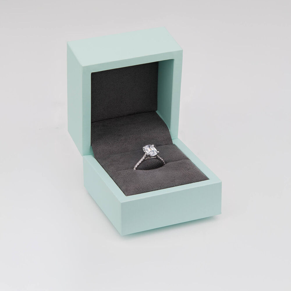 Born Platinum 1.70ct Oval Lab Grown Diamond Sides Ring image number 4