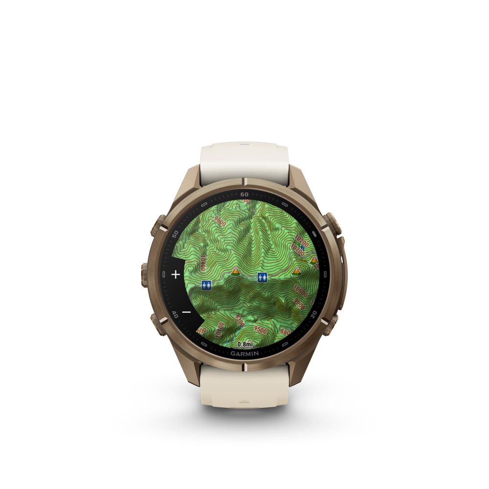 Garmin fenix 9 Pro 43mm Autumn Gold Titanium Cream/French Grey Silicone Strap Watch