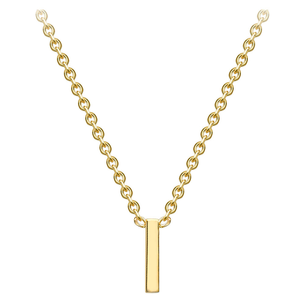9 Carat Yellow Gold Petite Initial I Necklet (Special Order) image number 1