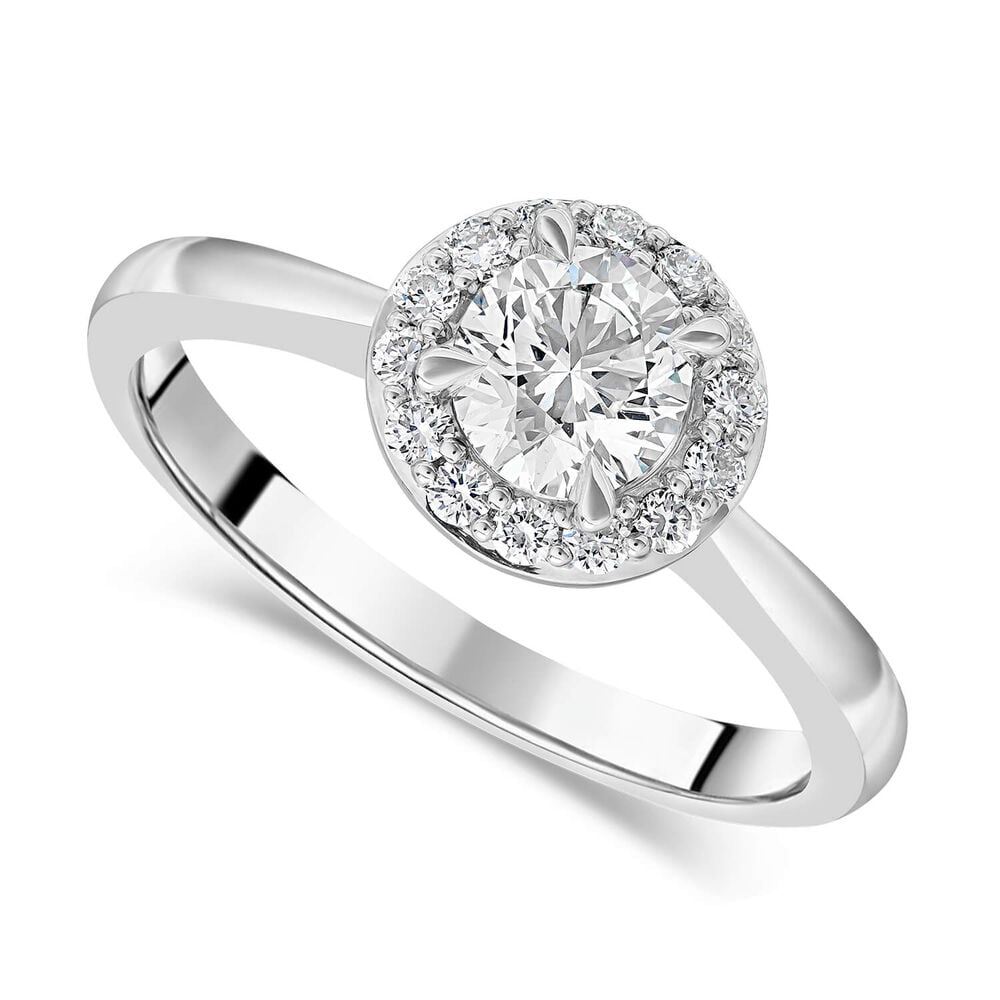 Platinum 0.43ct Round Diamond Halo Ring