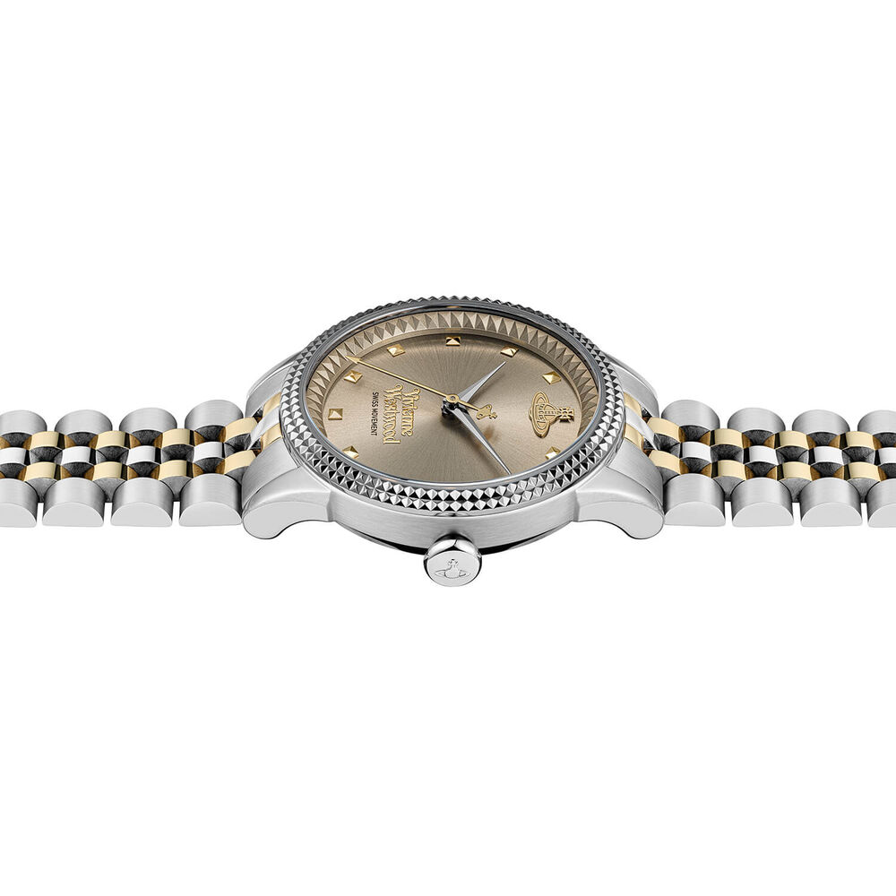 Vivienne Westwood Little Seymour 32mm Warm Grey Dial Two Tone Steel Bracelet Watch image number 3