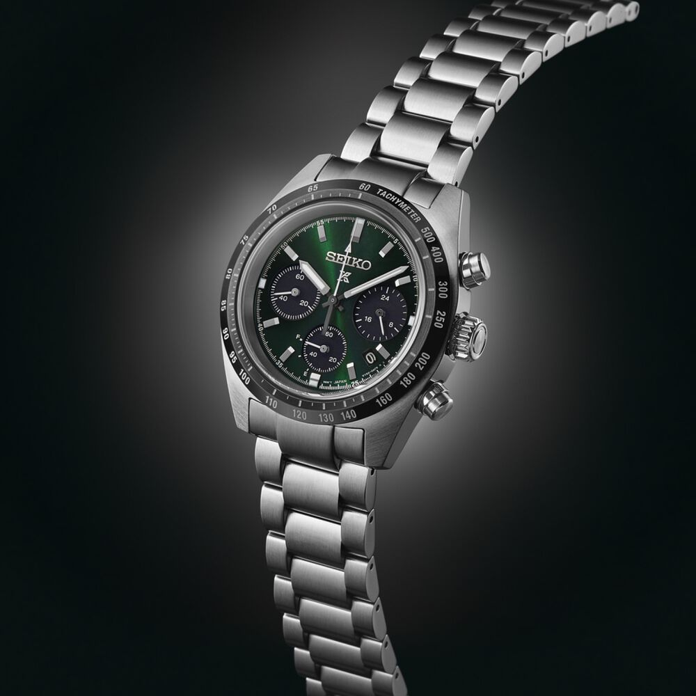 Seiko Prospex ‘Deep Green’ Speedtimer Solar Chronograph 39mm Green Dial Steel Case Watch image number 6
