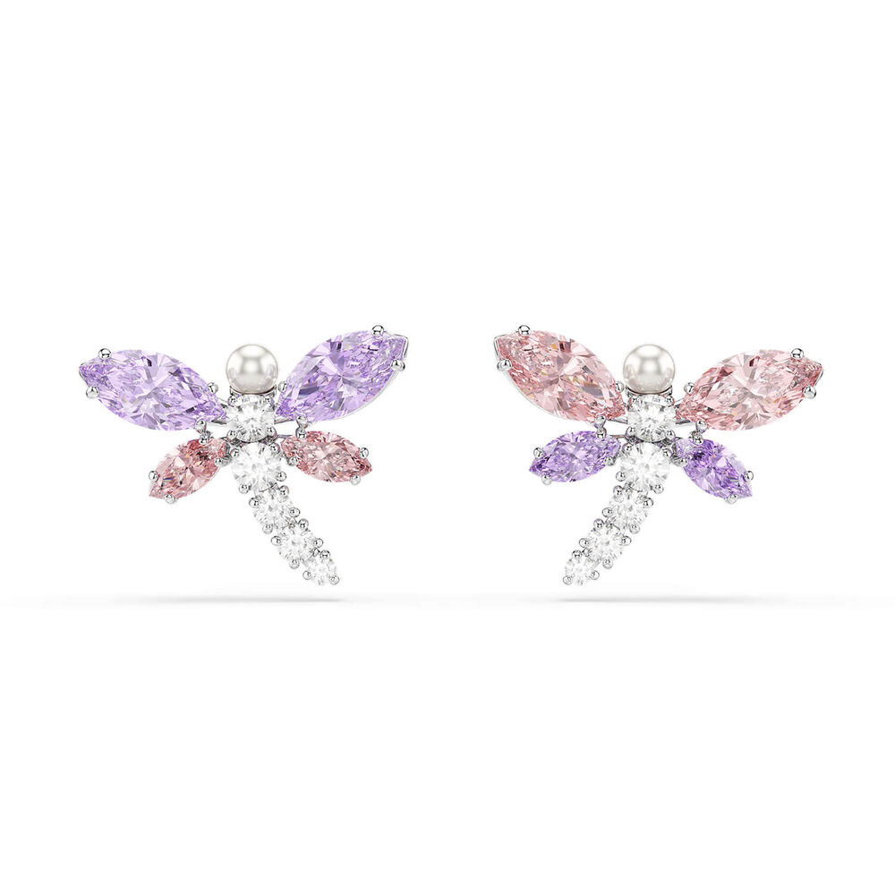 Swarovski x Ariana Grande Multicoloured Crystals & Cubic Zirconia Dragonfly Stud Earrings