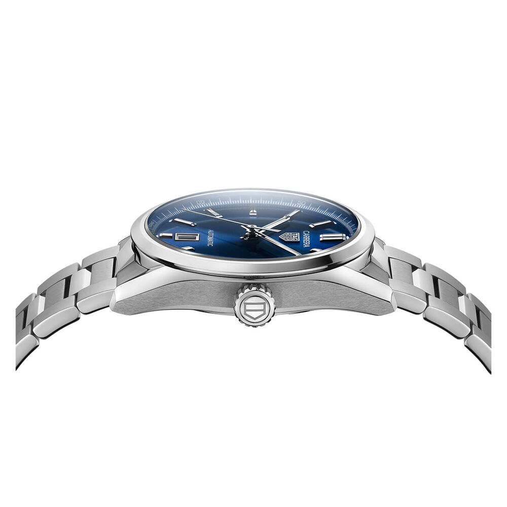 TAG Heuer Carrera 39mm Blue Dial Calibre 5 Steel Case Bracelet Watch image number 3