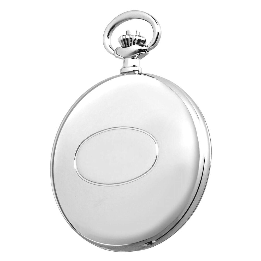 Jean Pierre Full Hunter Chrome Plated Black Dial Pocket Watch image number 2