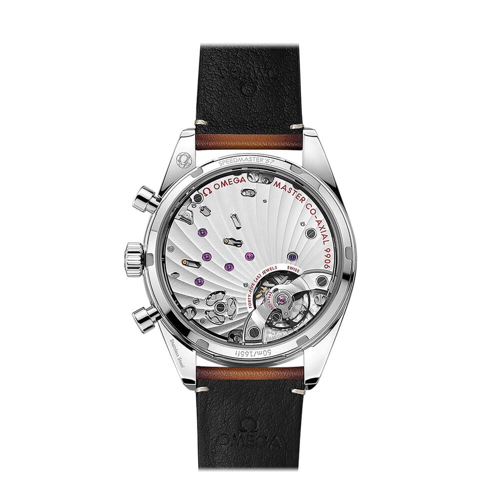OMEGA Speedmaster '57  Master Chronometer Chronograph 40.5mm Black Dial Brown Strap Watch
