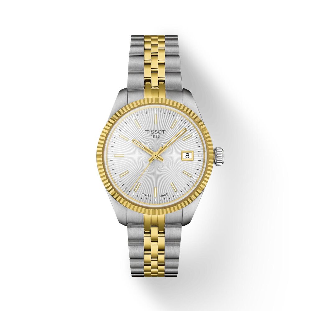 Tissot Ballade 34mm Silver Dial Yellow Gold PVD Steel Bracelet Watch