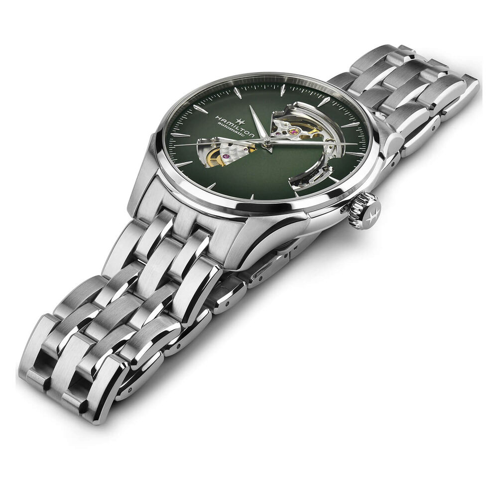 Hamilton Jazzmaster Open Heart 40mm Green Dial Steel Case & Bracelet Watch image number 1