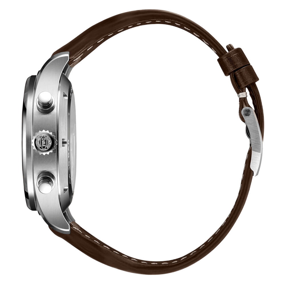 IWC Schaffhausen Pilot's Chronograph 43mm Green Dial Steel Case Brown Leather Strap image number 3