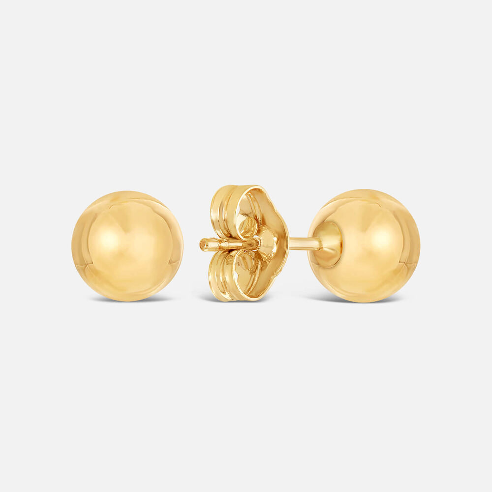 9ct Yellow Gold 6mm Polished Ball Stud Earrings