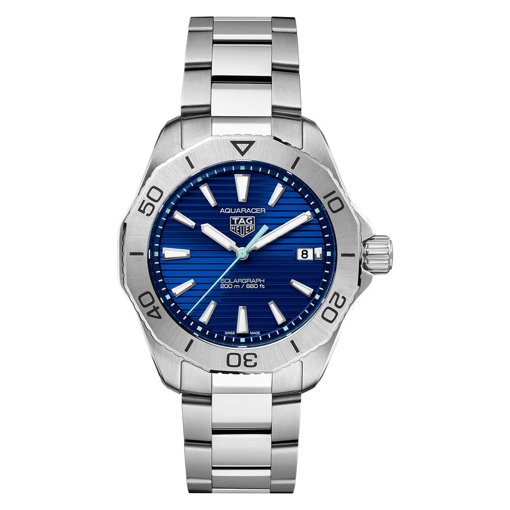 TAG Heuer Aquaracer Professional 200 Solargraph 40mm Blue Dial Stainless Steel Bracelet Watch image number 0