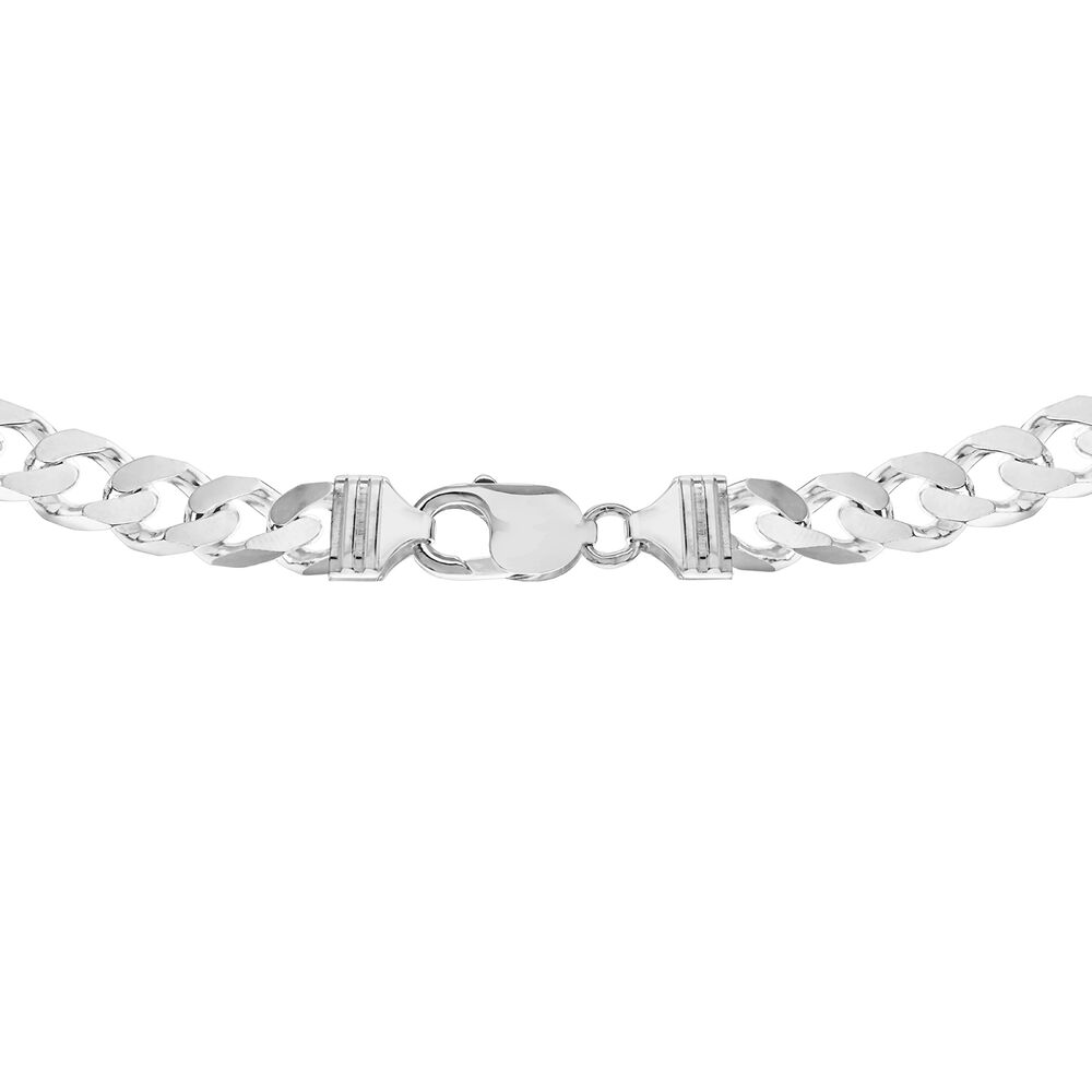 Gents Sterling Silver Heavy Curb Link Chain Necklace image number 1