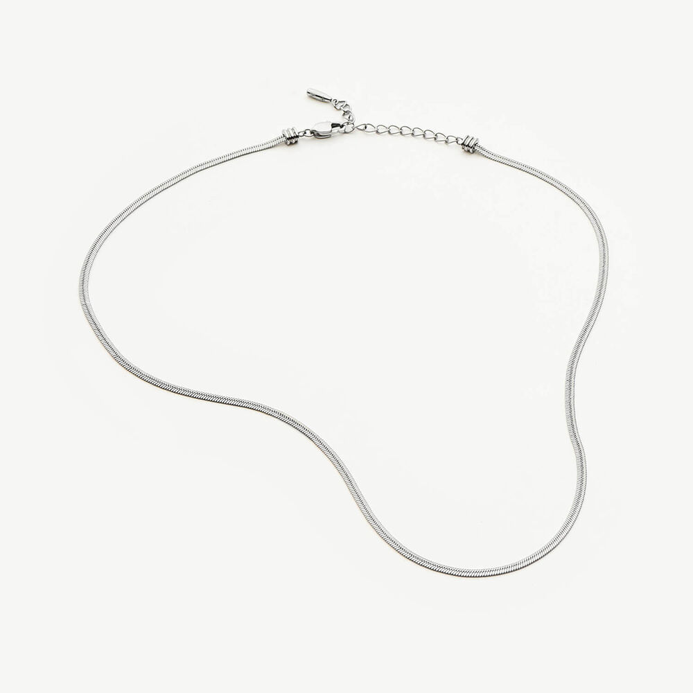 Missoma Platinum Plated Steel Thin Snake Chain Necklace