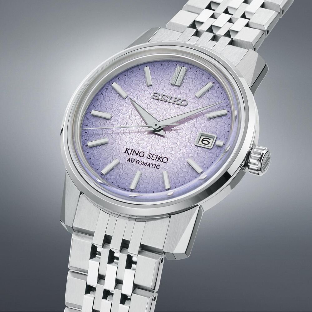 King Seiko KSK 6L &lsquo;Tenjin-Fuji Violet&rsquo; 38.6mm Dial Stainless Steel Bracelet Watch image number 2