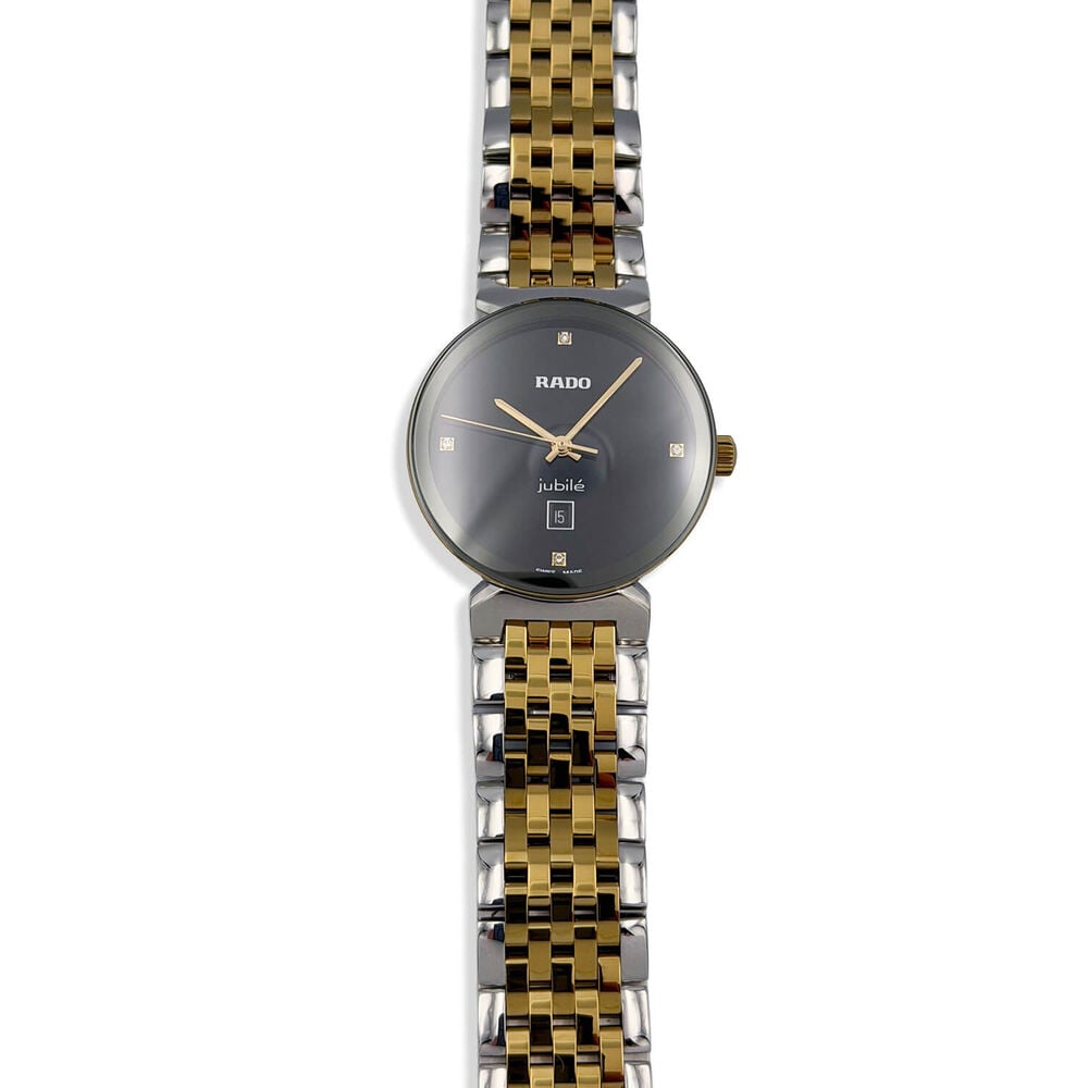 Pre-Owned Rado Florence 30mm Quartz Black Diamond Dot Dial Steel & Yellow Gold Bracelet Watch