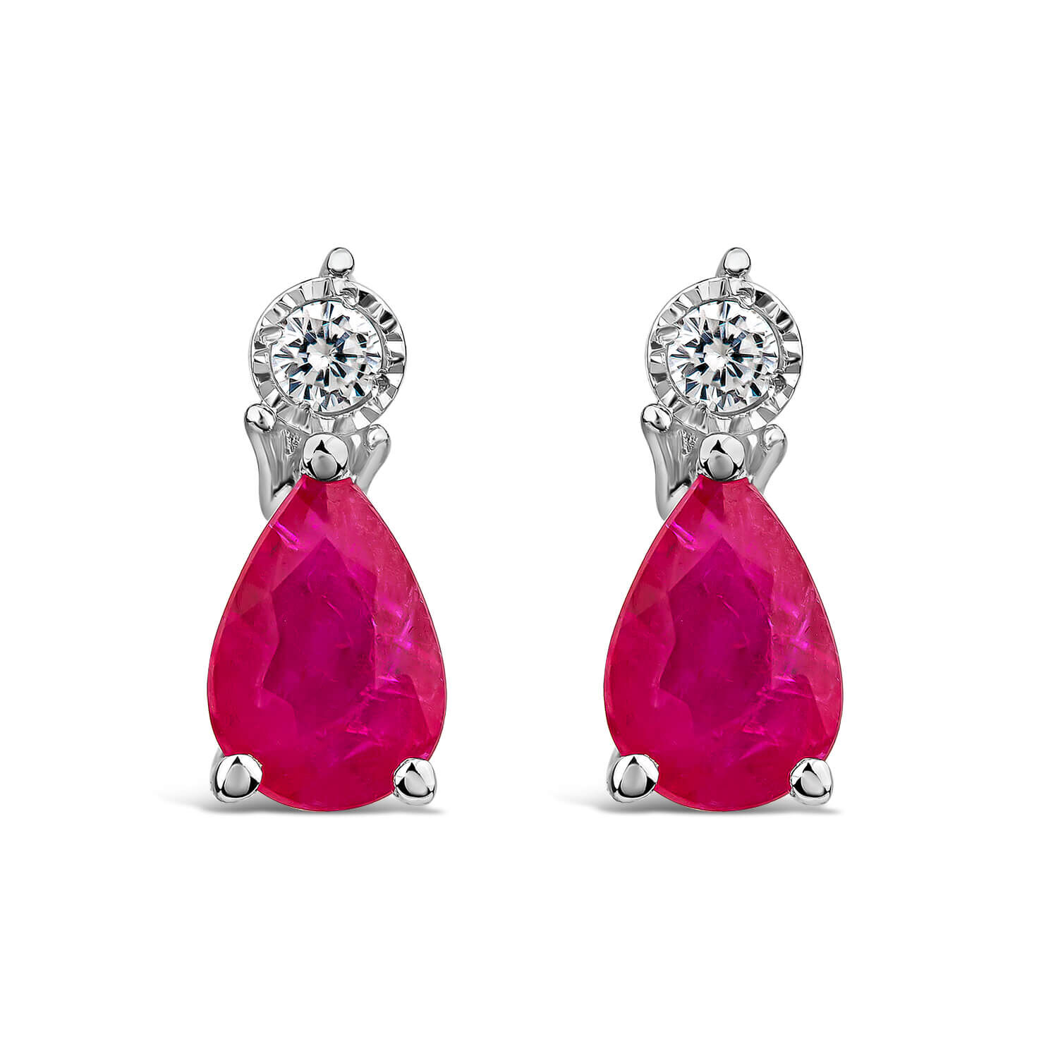 Ruby drop earrings white gold hot sale