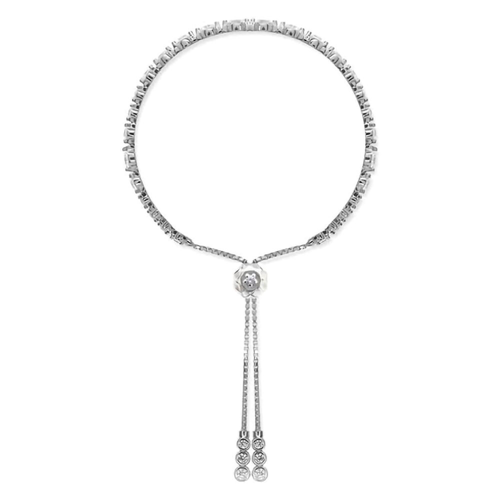 CARAT* London Grace White Gold Plated Cubic Zirconia Tennis Bracelet