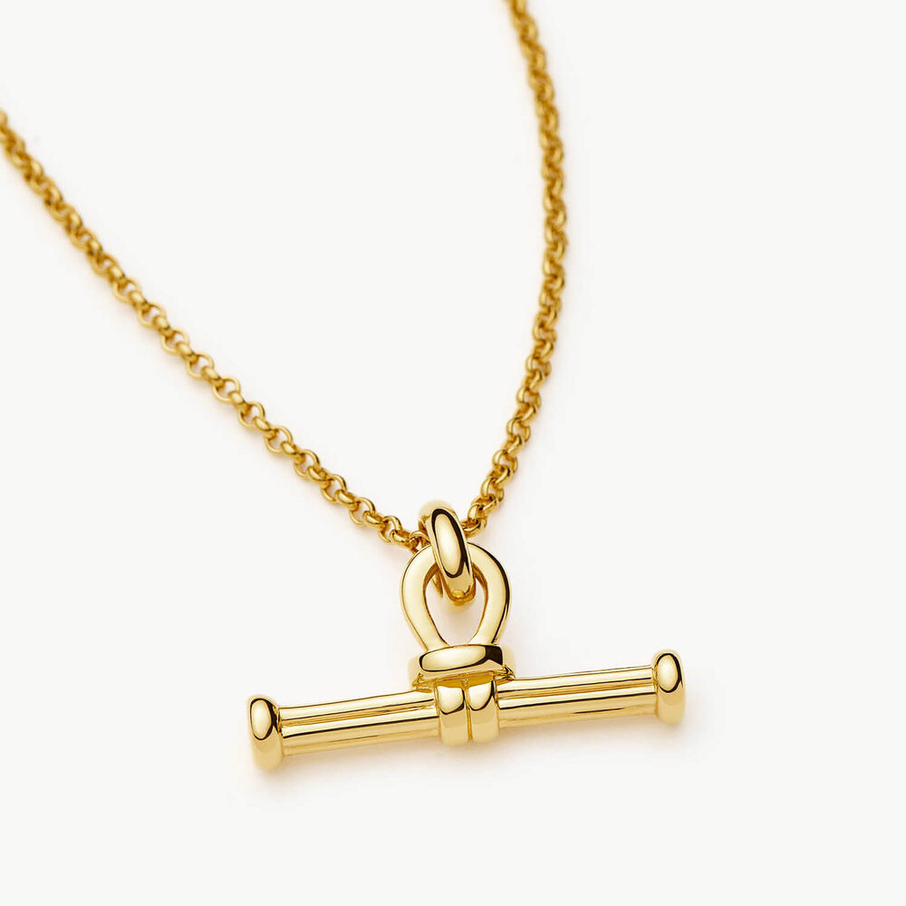 Missoma 18ct Gold Plated Brass Ridge T-Bar Chain Necklace