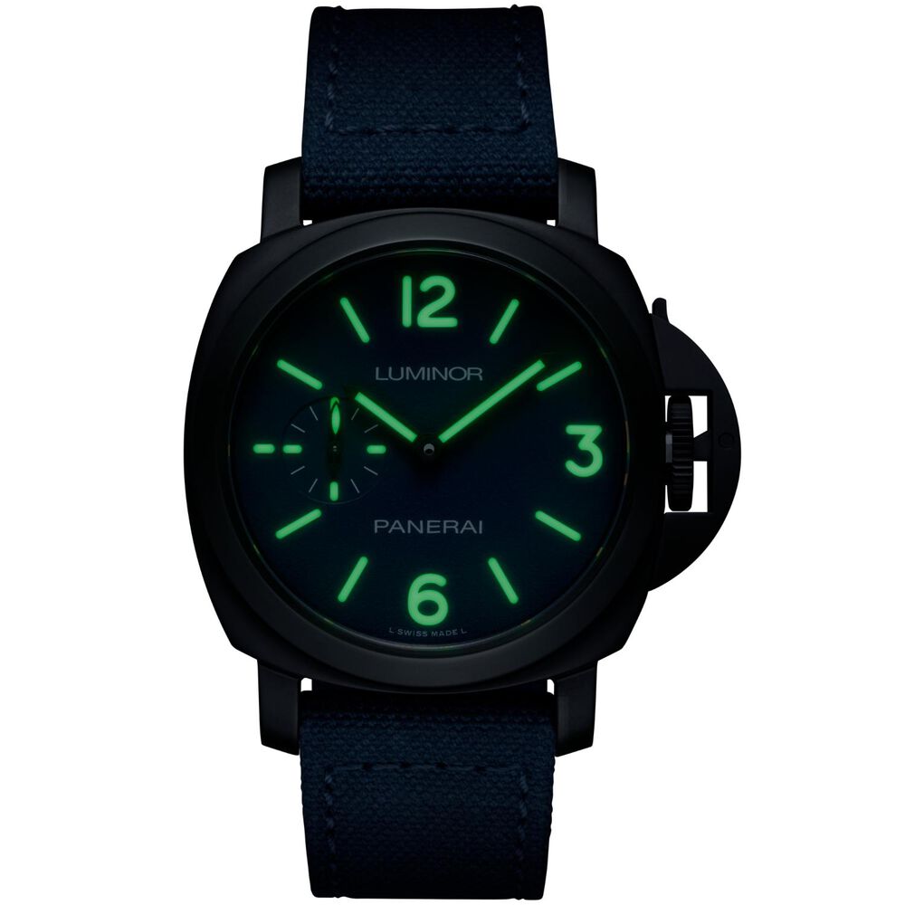 Panerai Luminor 42mm Blue Dial Canvas Strap Watch