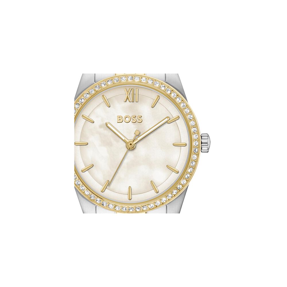 BOSS Graceful 32mm White Mother of Pearl Dial Two Tone Steel Bracelet Watch