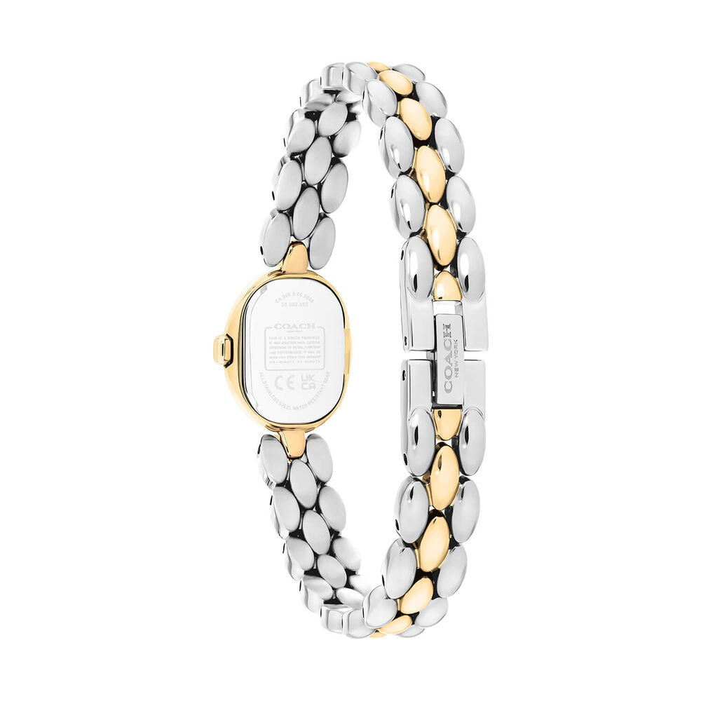 Coach Sammy 18x22.5mm White Dial Two Tone Steel Bracelet Watch