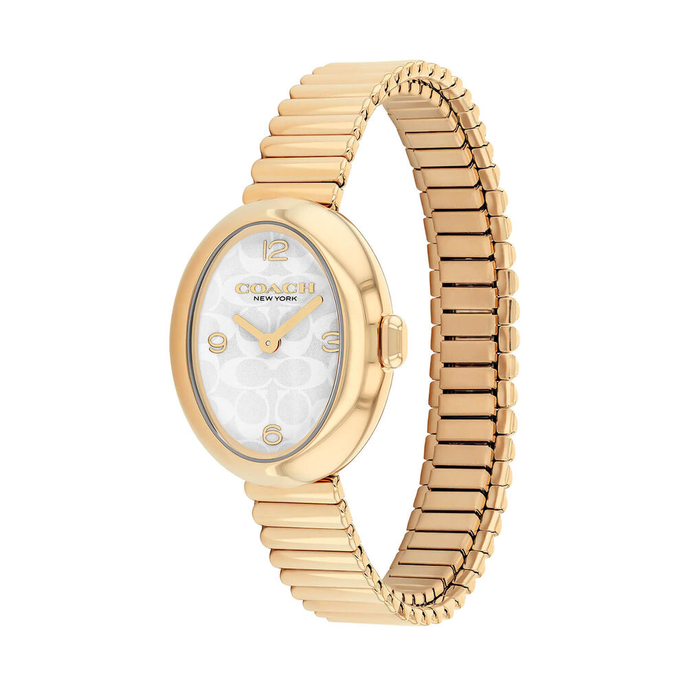 Coach Sammy 22mm White Dial Gold Tone Steel Bracelet Watch
