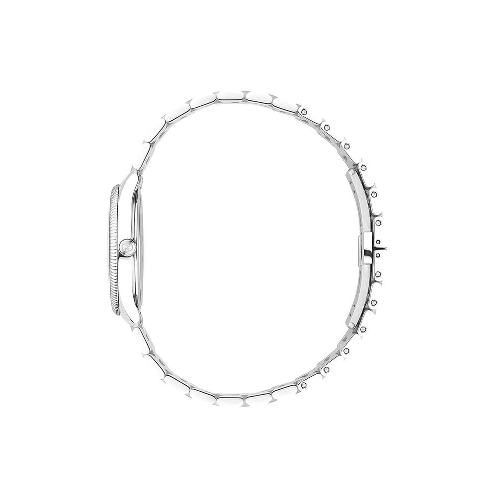 Gucci G-Timeless 29mm Blue Dial Two Diamond Dots Steel Bracelet Watch
